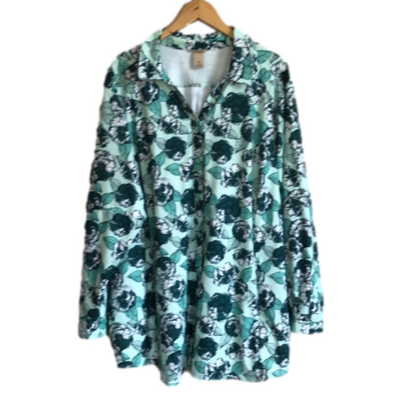 Duluth Trading Co Tops Duluth Green Floral Print Womens Sidewinder